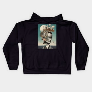 Fragmented Dreamscape Surreal Vintage Collage Art Kids Hoodie